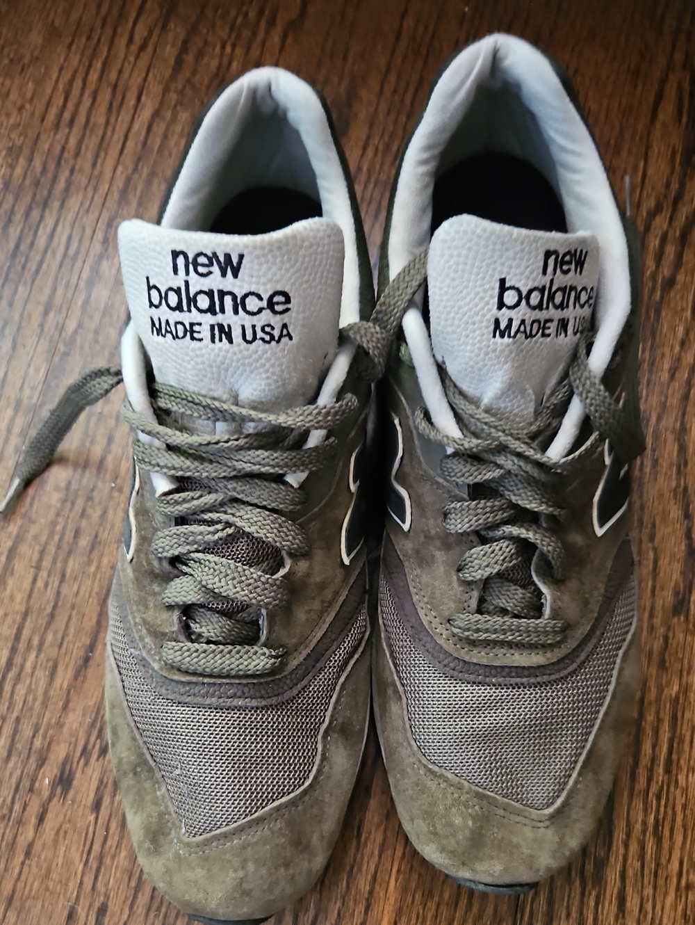 New Balance Olive Green Suede Athletic Sneakers - Picture 9 of 9